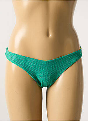 Bas de maillot de bain effet matière satinée vert VERDISSIMA femme