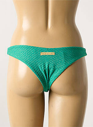 Bas de maillot de bain effet matière satinée vert VERDISSIMA femme