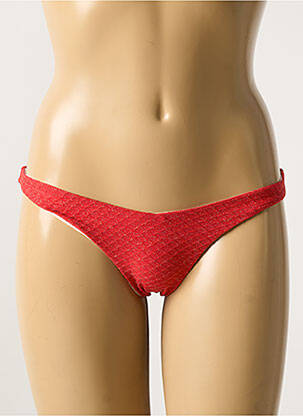 Bas de maillot de bain effet matière satinée rouge VERDISSIMA femme