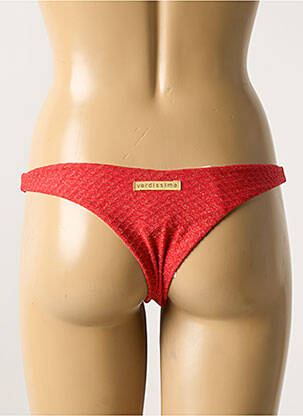 Bas de maillot de bain effet matière satinée rouge VERDISSIMA femme