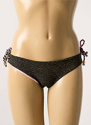 Bas de maillot de bain effet matière satinée noir VERDISSIMA femme