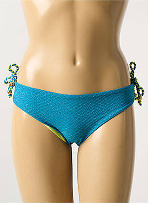 Bas de maillot de bain effet matière satinée bleu VERDISSIMA femme