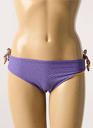 Bas de maillot de bain effet matière satinée violet VERDISSIMA femme