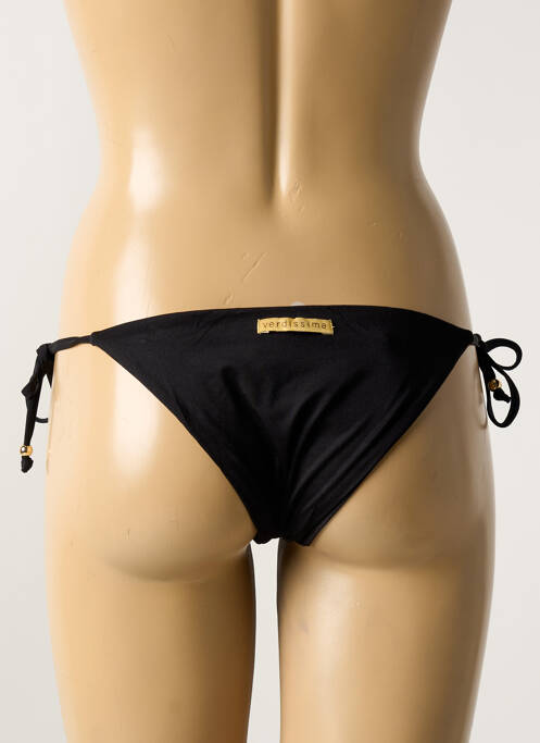 Bas de maillot de bain effet matière satinée bikini noir VERDISSIMA femme