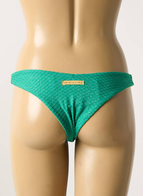 Bas de maillot de bain effet matière satinée vert VERDISSIMA femme