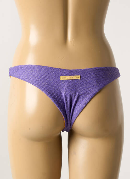 Bas de maillot de bain effet matière satinée violet VERDISSIMA femme