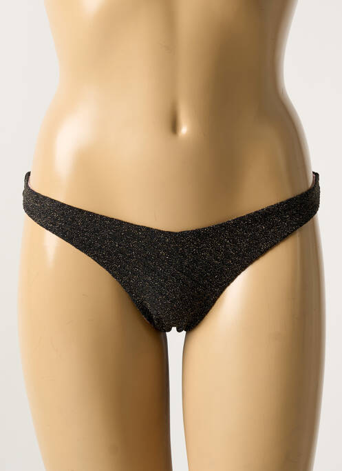 Bas de maillot de bain effet matière satinée noir VERDISSIMA femme