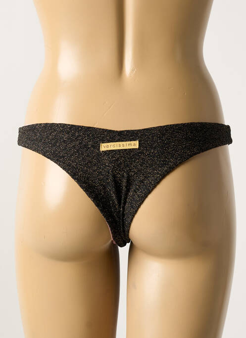 Bas de maillot de bain effet matière satinée noir VERDISSIMA femme