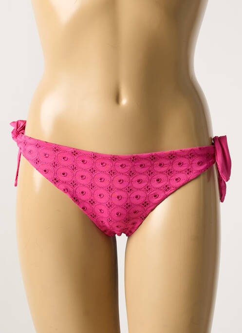 Bas de maillot de bain stretch bikini rose VERDISSIMA femme