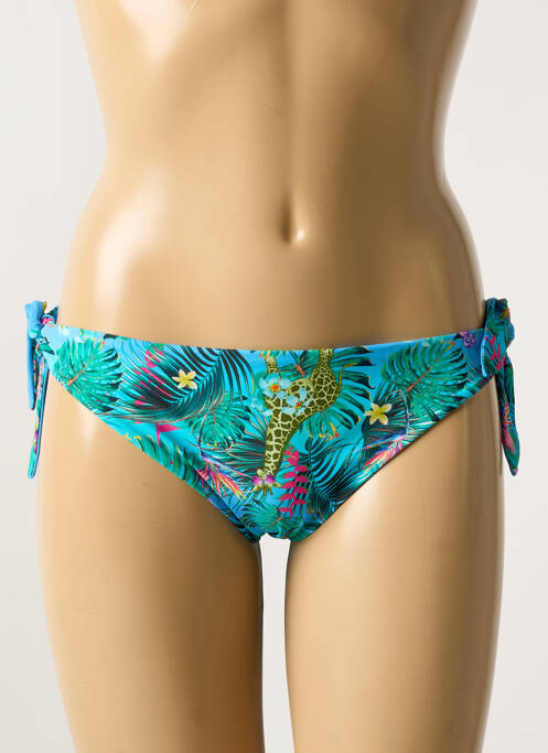 Bas de maillot de bain imprimé fantaisie bikini bleu VERDISSIMA femme