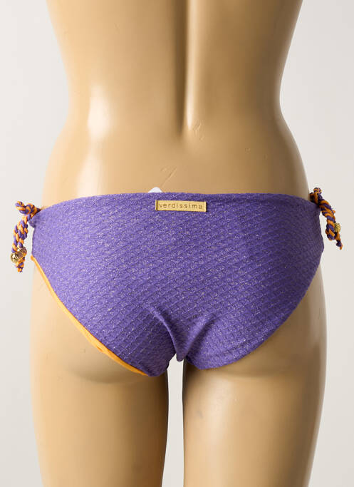 Bas de maillot de bain effet matière satinée violet VERDISSIMA femme