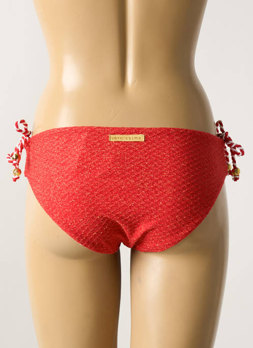 Bas de maillot de bain effet matière satinée rouge VERDISSIMA femme