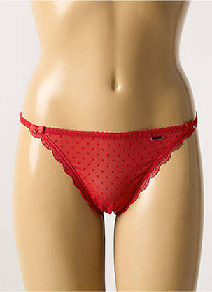 String tissage tissage plumetis rouge VERDISSIMA femme