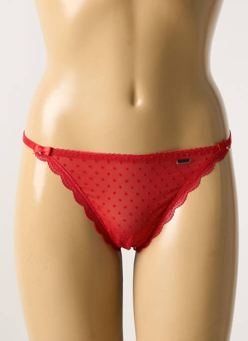 String tissage tissage plumetis rouge VERDISSIMA femme