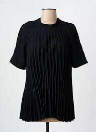 Tunique manches courtes tissage crêpe noir ARELINE femme