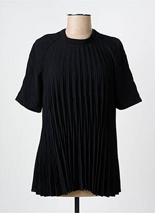 Tunique manches courtes tissage crêpe noir ARELINE femme