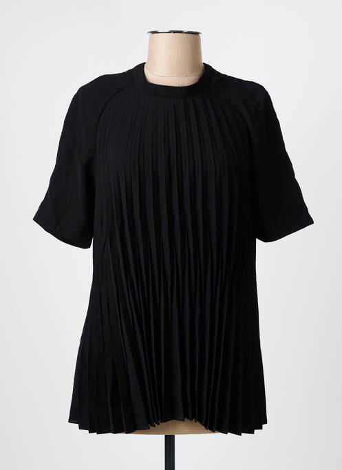 Tunique manches courtes tissage crêpe noir ARELINE femme