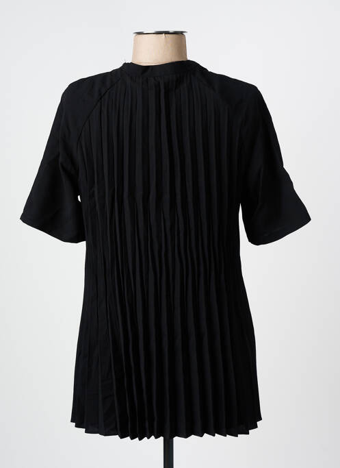 Tunique manches courtes tissage crêpe noir ARELINE femme