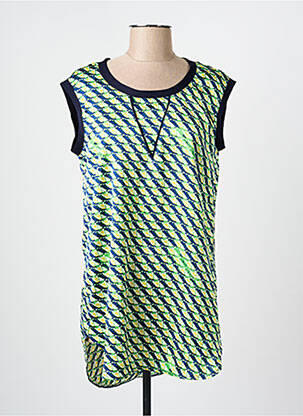 Tunique sans manche coupe fluide vert ARELINE femme