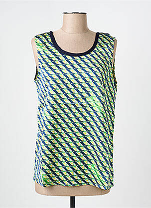 Tunique sans manche coupe fluide vert ARELINE femme