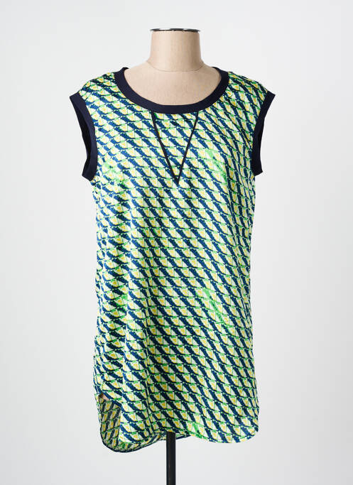 Tunique sans manche coupe fluide vert ARELINE femme