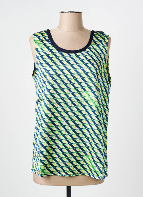 Tunique sans manche coupe fluide vert ARELINE femme