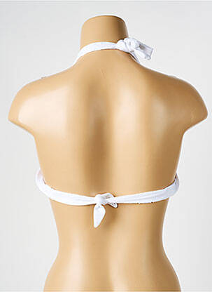 Haut de maillot de bain fermeture liens à nouer haut triangles blanc VERDISSIMA femme