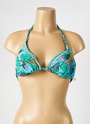 Haut de maillot de bain fermeture liens à nouer haut triangles bleu VERDISSIMA femme