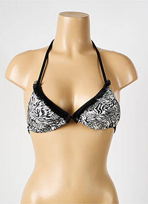 Haut de maillot de bain fermeture liens à nouer haut triangles noir VERDISSIMA femme