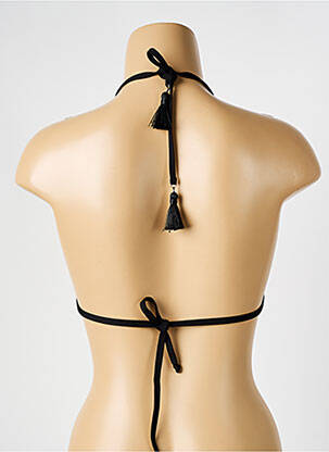 Haut de maillot de bain fermeture liens à nouer haut triangles noir VERDISSIMA femme