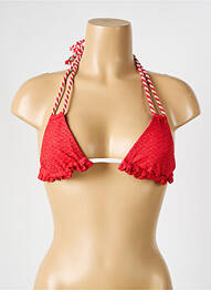 Haut de maillot de bain fermeture liens à nouer haut triangles rouge VERDISSIMA femme