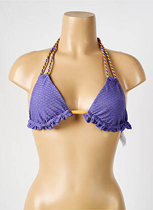 Haut de maillot de bain fermeture liens à nouer haut triangles violet VERDISSIMA femme