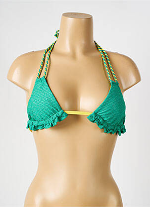 Haut de maillot de bain fermeture liens à nouer haut triangles vert VERDISSIMA femme