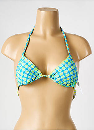 Haut de maillot de bain fermeture liens à nouer haut triangles bleu VERDISSIMA femme