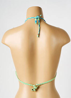 Haut de maillot de bain fermeture liens à nouer haut triangles bleu VERDISSIMA femme