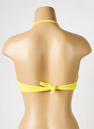 Haut de maillot de bain fermeture liens à nouer haut bandeau jaune VERDISSIMA femme