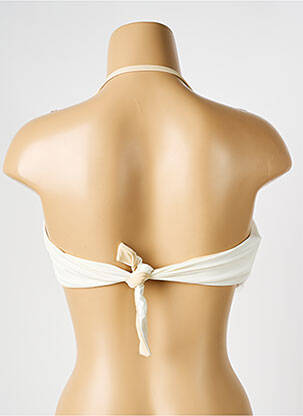 Haut de maillot de bain fermeture liens à nouer haut bandeau beige VERDISSIMA femme