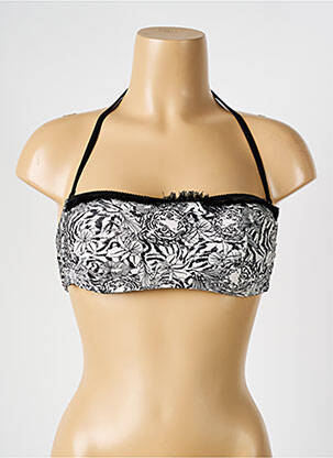 Haut de maillot de bain fermeture liens à nouer haut bandeau noir VERDISSIMA femme