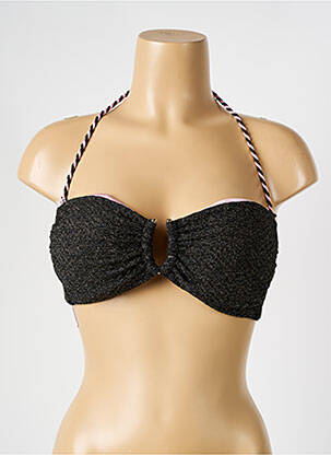 Haut de maillot de bain fermeture liens à nouer haut bandeau noir VERDISSIMA femme