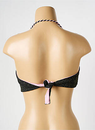 Haut de maillot de bain fermeture liens à nouer haut bandeau noir VERDISSIMA femme
