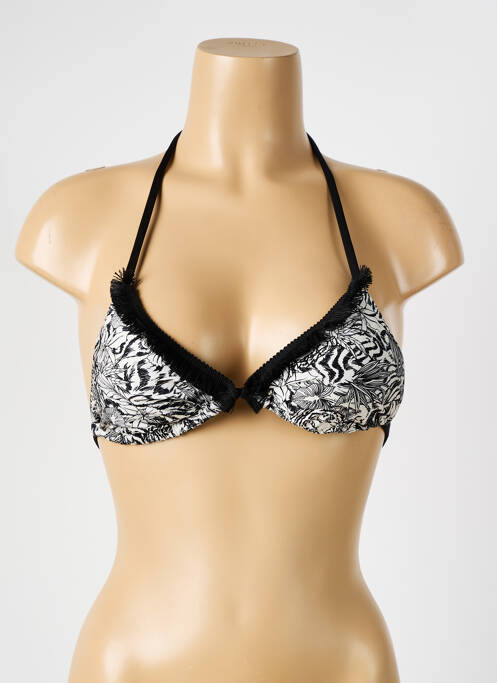 Haut de maillot de bain fermeture liens à nouer haut triangles noir VERDISSIMA femme