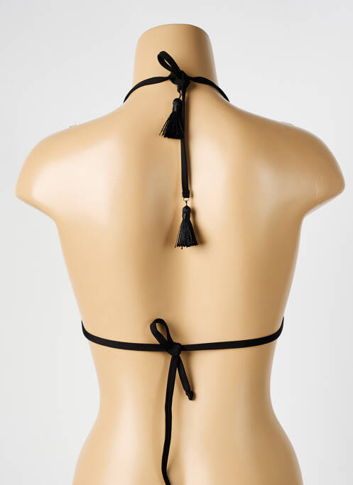 Haut de maillot de bain fermeture liens à nouer haut triangles noir VERDISSIMA femme