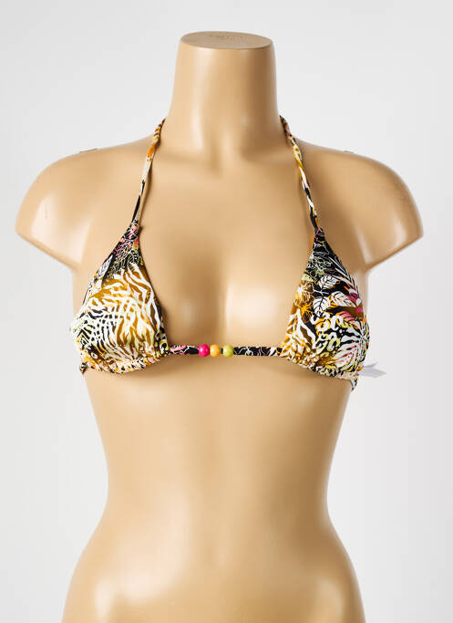 Haut de maillot de bain fermeture liens à nouer haut triangles noir VERDISSIMA femme