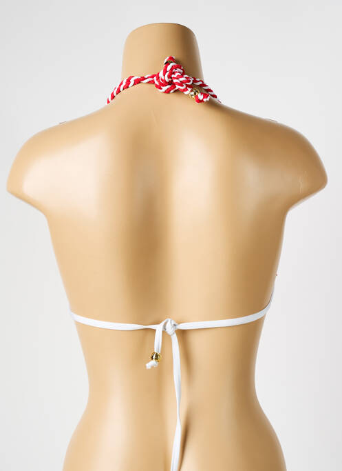 Haut de maillot de bain fermeture liens à nouer haut triangles rouge VERDISSIMA femme
