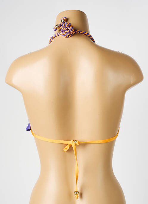 Haut de maillot de bain fermeture liens à nouer haut triangles violet VERDISSIMA femme