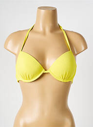 Haut de maillot de bain fermeture liens à nouer haut soutien-gorge moulé jaune VERDISSIMA femme