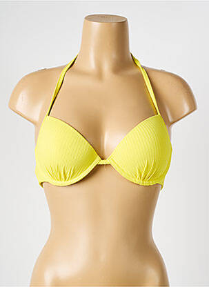 Haut de maillot de bain fermeture liens à nouer haut soutien-gorge moulé jaune VERDISSIMA femme