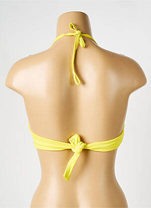 Haut de maillot de bain fermeture liens à nouer haut soutien-gorge moulé jaune VERDISSIMA femme