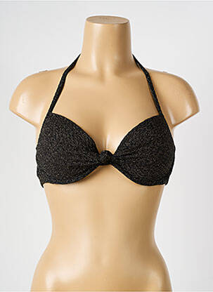 Haut de maillot de bain fermeture liens à nouer haut soutien-gorge moulé noir VERDISSIMA femme