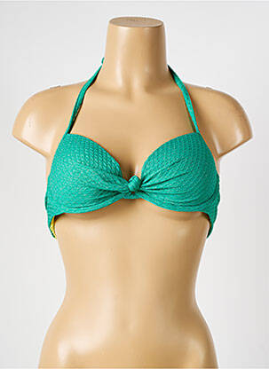 Haut de maillot de bain fermeture liens à nouer haut soutien-gorge moulé vert VERDISSIMA femme